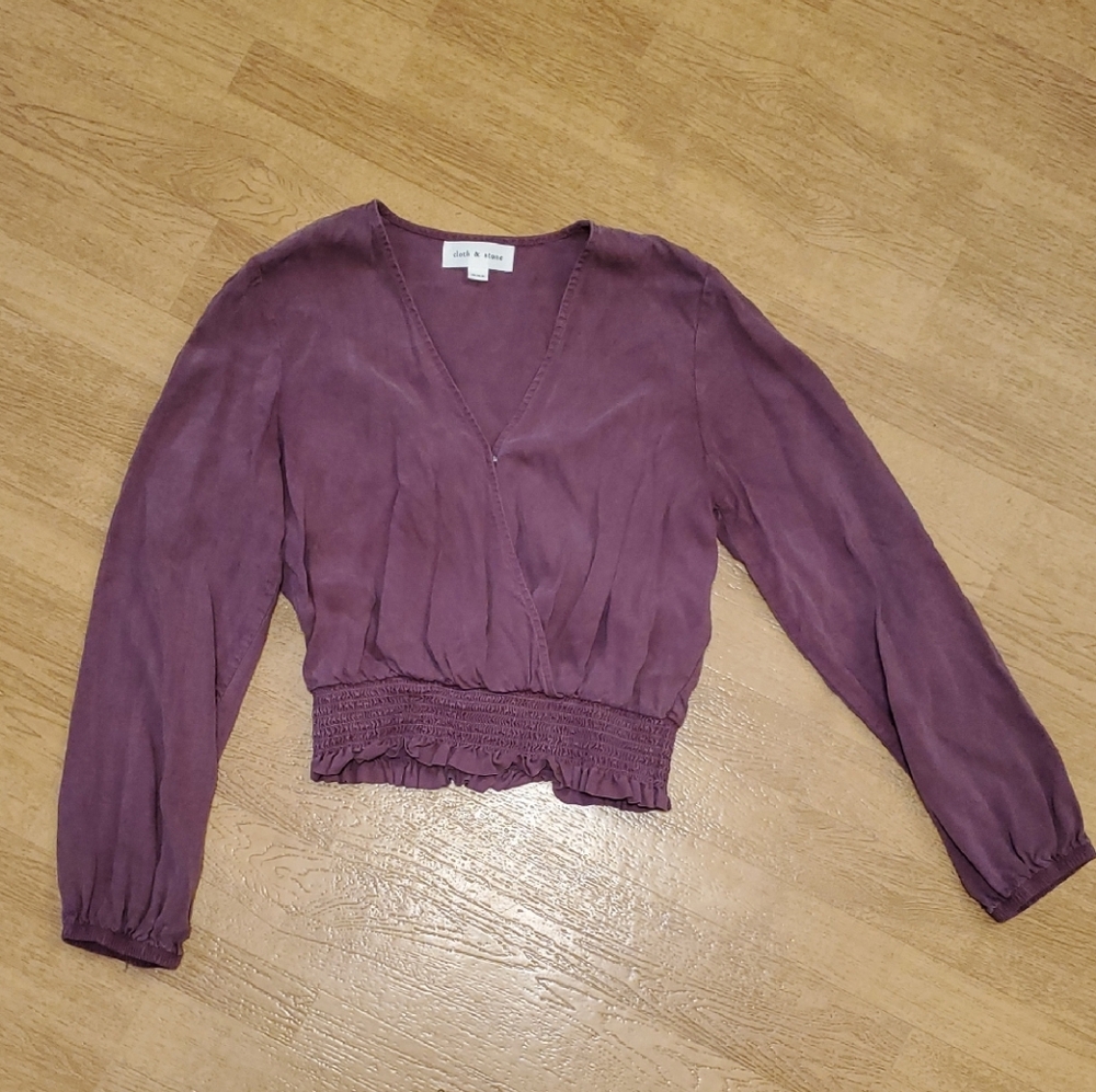 Cloth & Stone XXS Mauve Long Sleeve Blouse